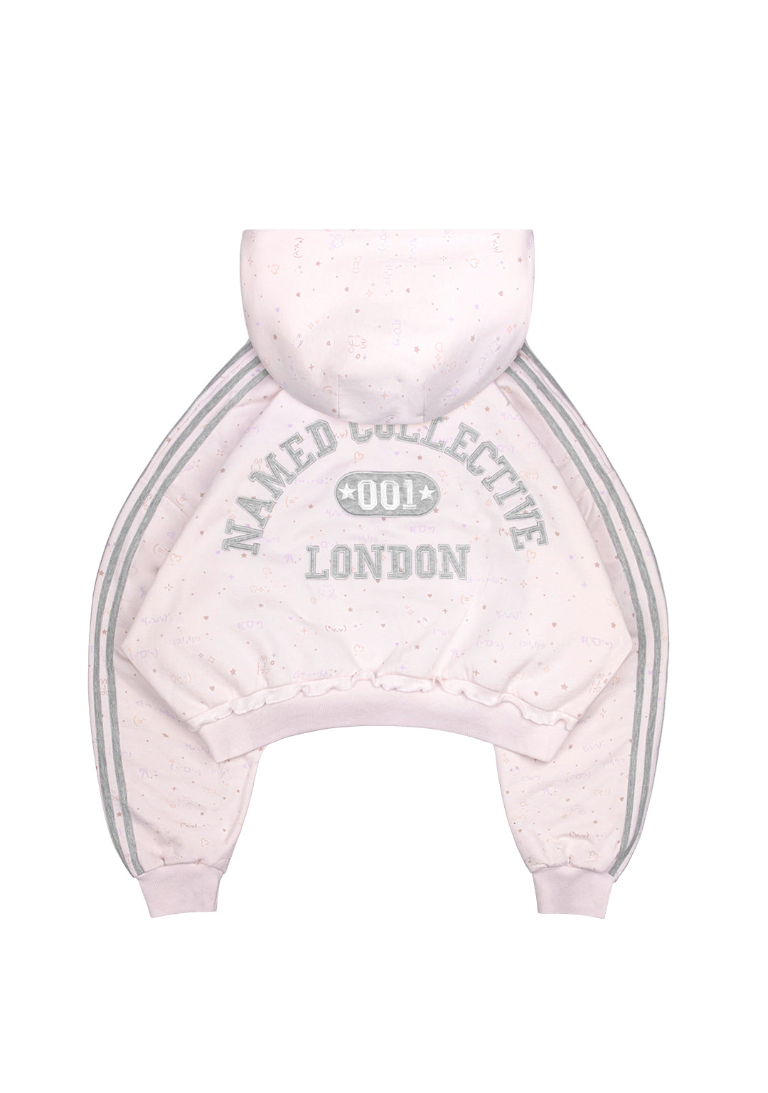 MALFUNCTION SPORTY CROP ZIP HOODIE BABY PINK