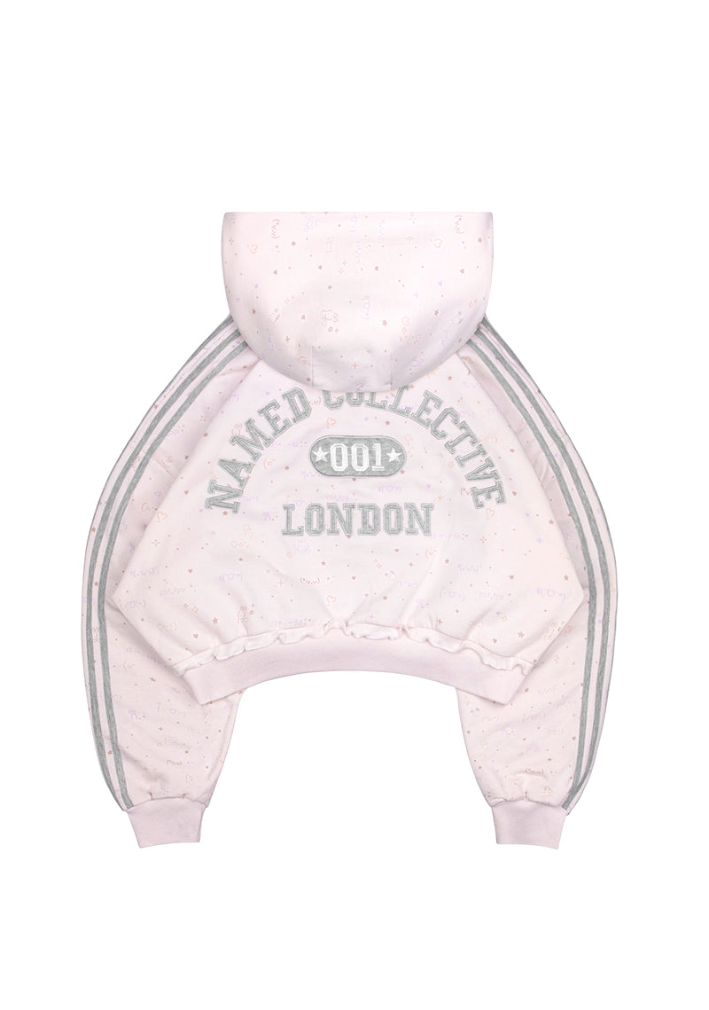 MALFUNCTION SPORTY CROP ZIP HOODIE BABY PINK