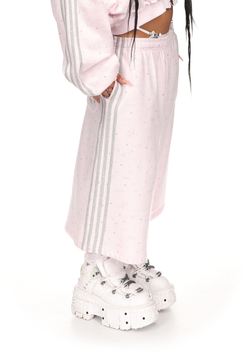MALFUNCTION SPORTY OVERSIZED SWEATSHORTS BABY PINK