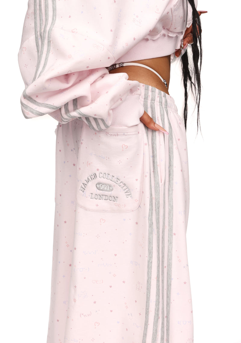 MALFUNCTION SPORTY OVERSIZED SWEATSHORTS BABY PINK