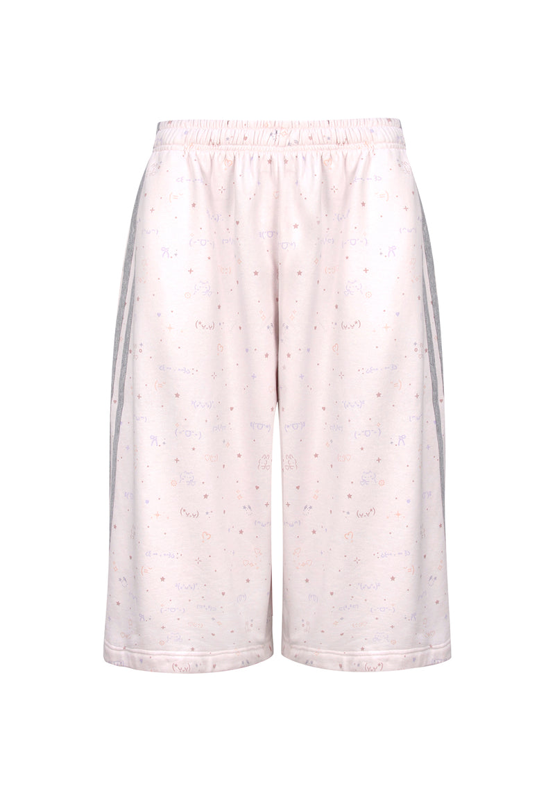 MALFUNCTION SPORTY OVERSIZED SWEATSHORTS BABY PINK