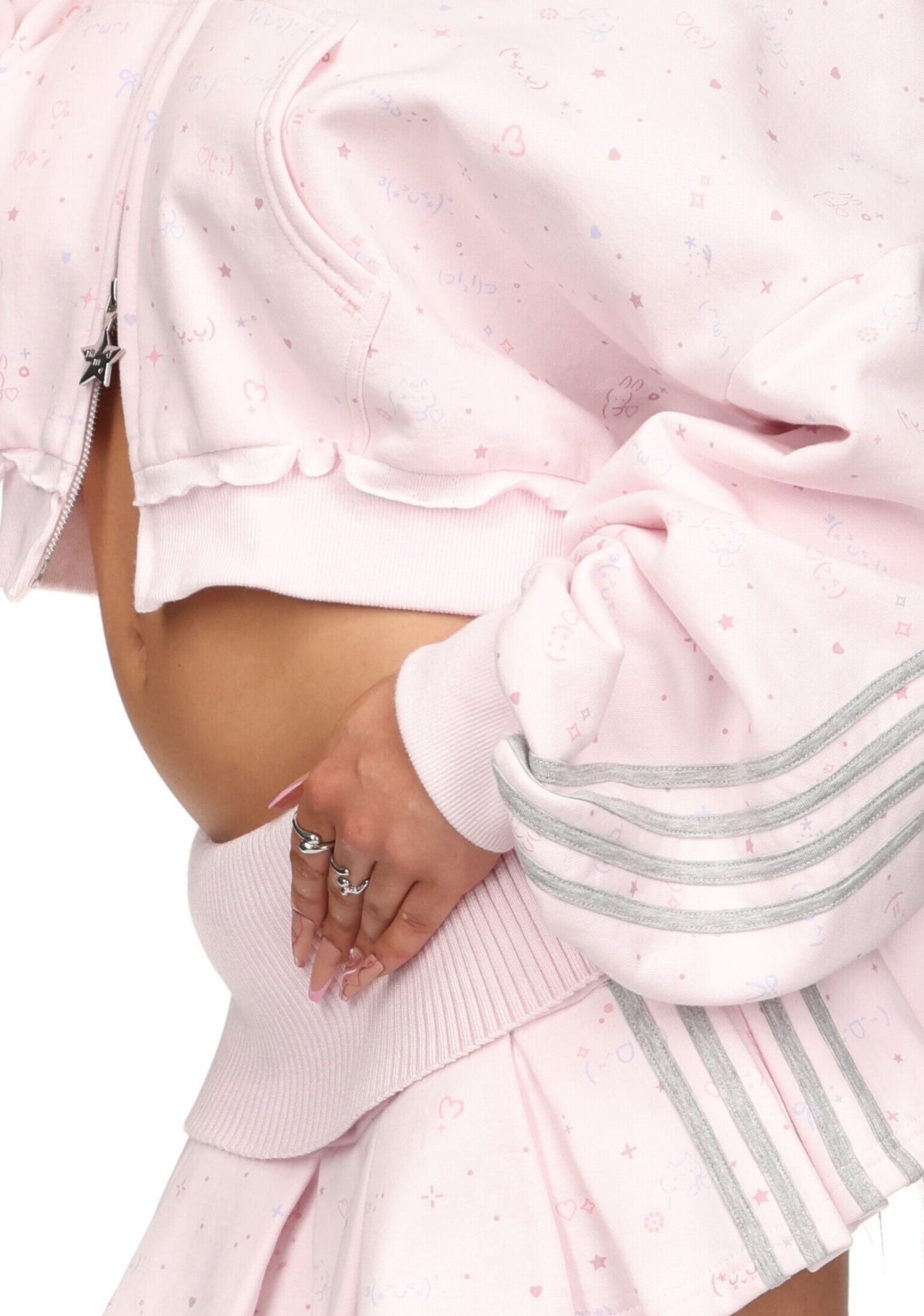 MALFUNCTION SPORTY PLEATED MINI SKIRT BABY PINK