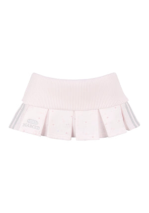 MALFUNCTION SPORTY PLEATED MINI SKIRT BABY PINK