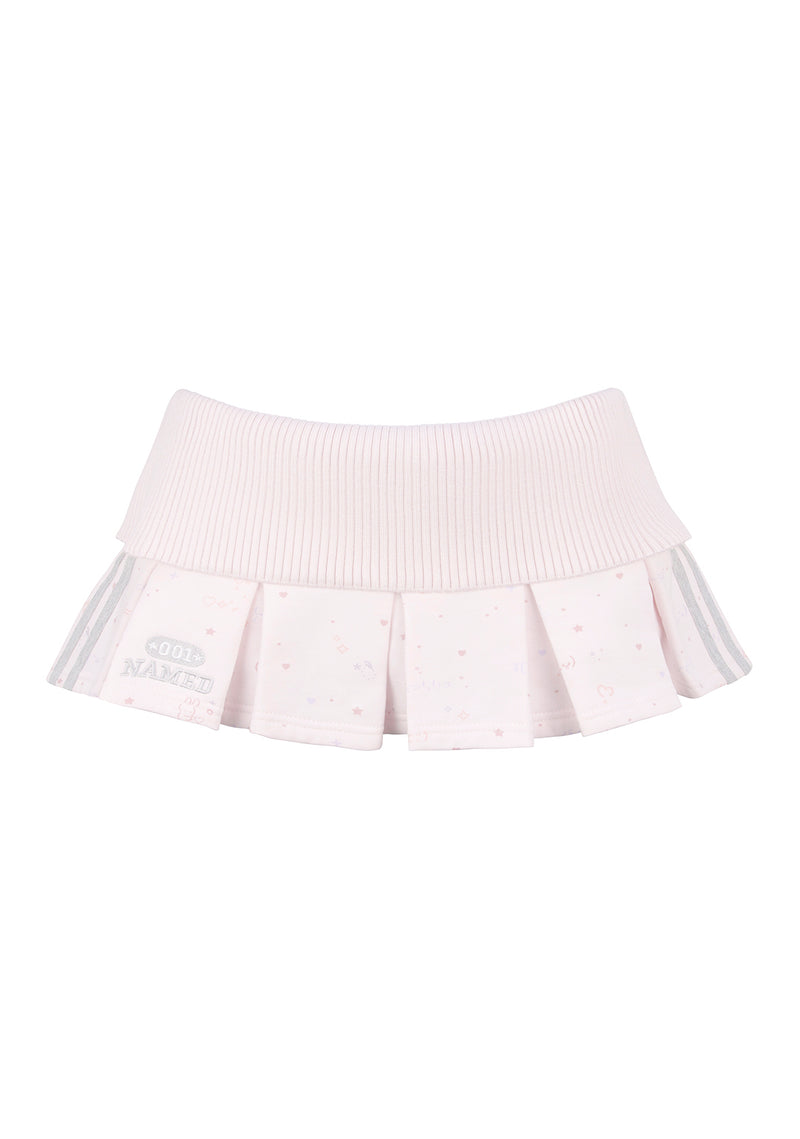 MALFUNCTION SPORTY PLEATED MINI SKIRT BABY PINK