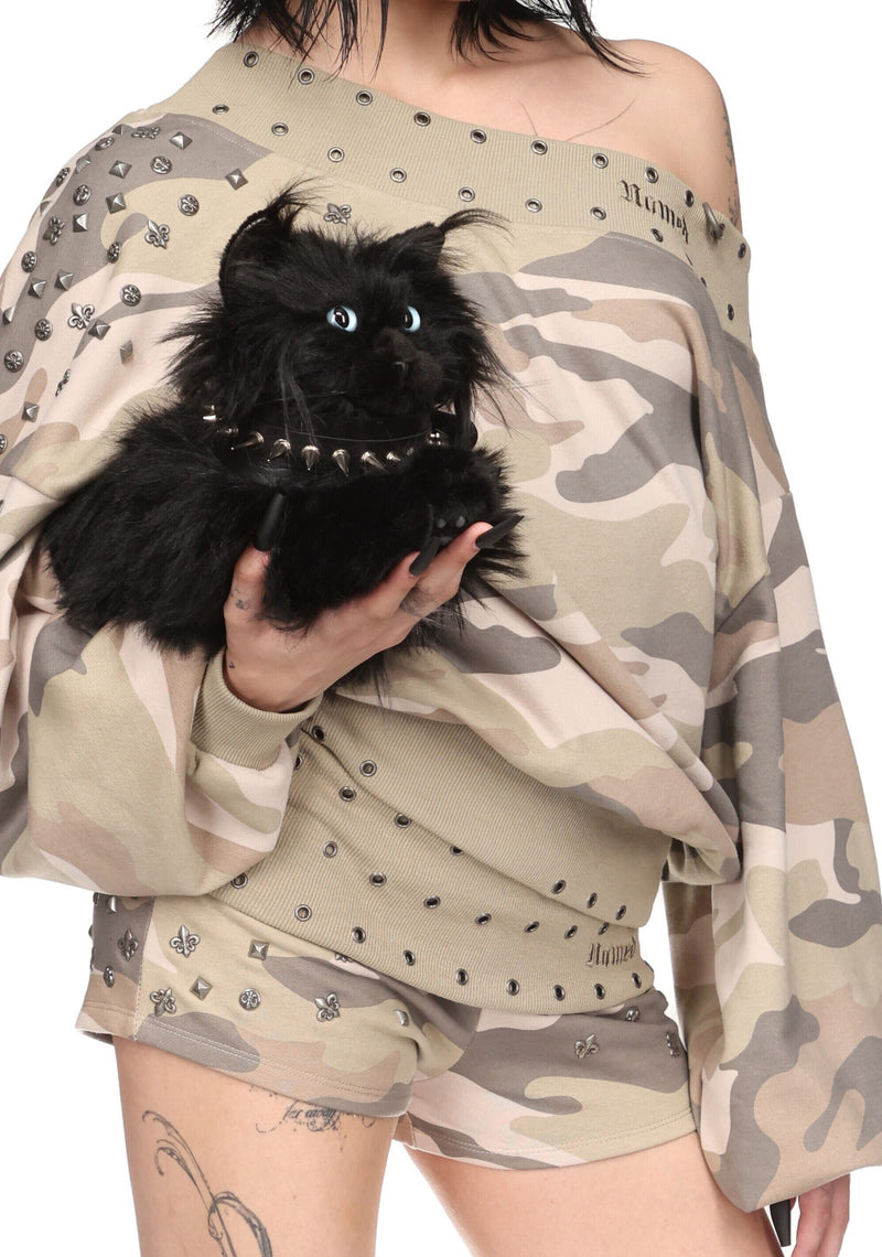 MIDNIGHT STUDDED MICRO HOTPANT SHORTS CAMO