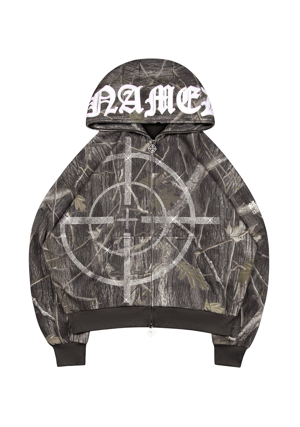 MISSION RHINESTONE ZIP HOODIE TREE CAMO
