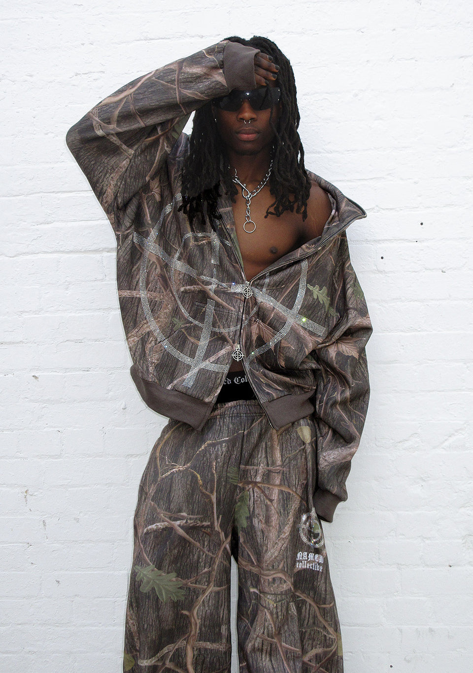 MISSION RHINESTONE ZIP HOODIE TREE CAMO