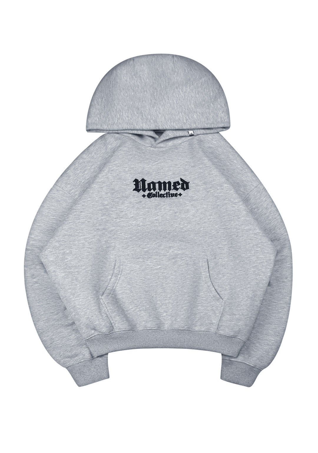 NAMED CLASSICS LOGO PULLOVER HOODIE GREY MARL