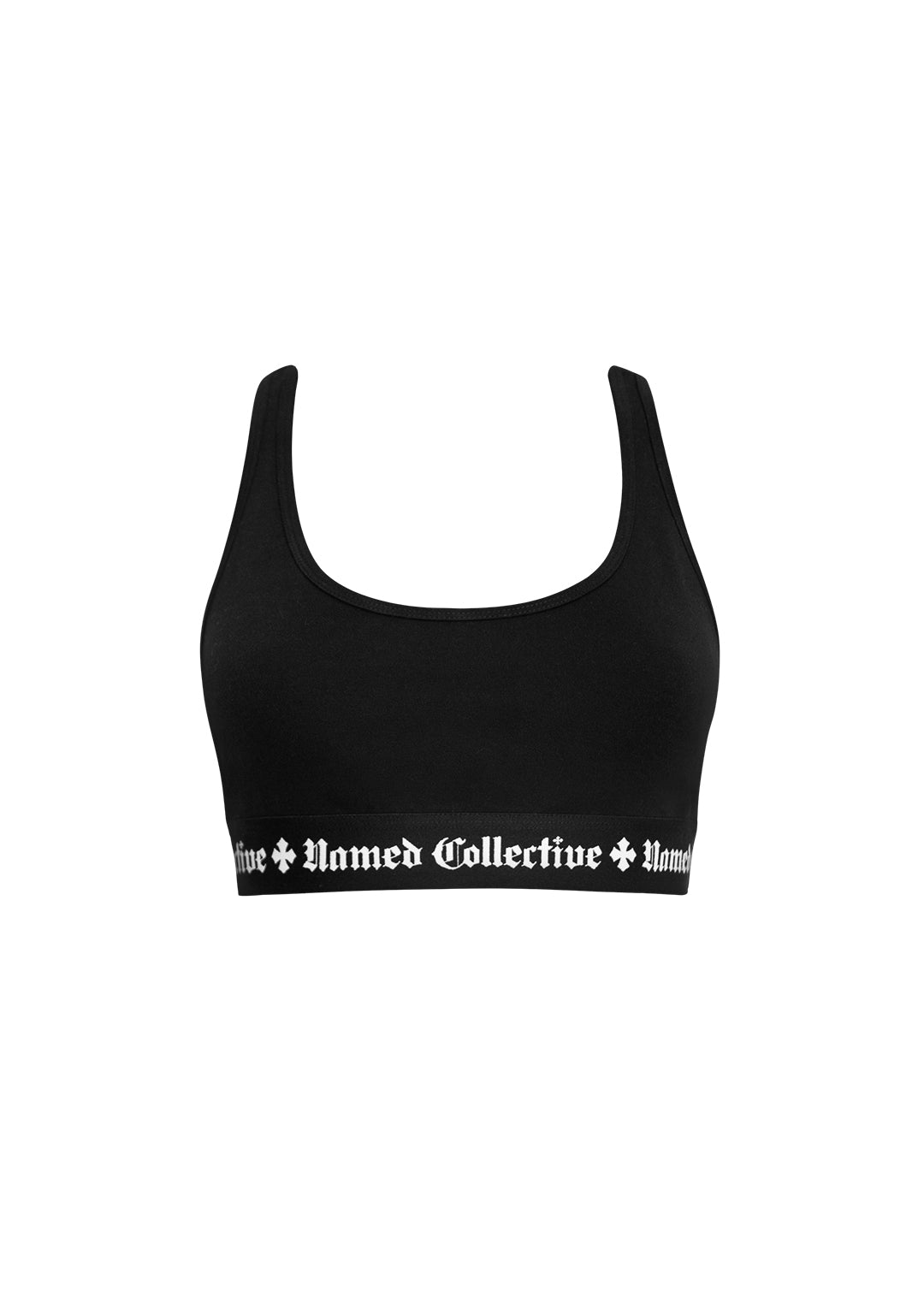 NAMED CLASSICS LOGO RACERBACK BRA TOP BLACK
