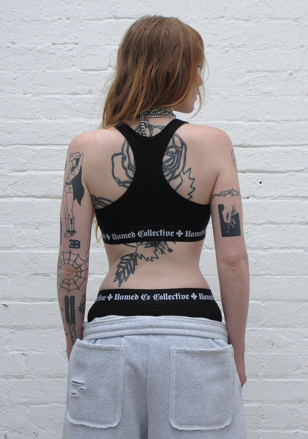 NAMED CLASSICS LOGO RACERBACK BRA TOP BLACK