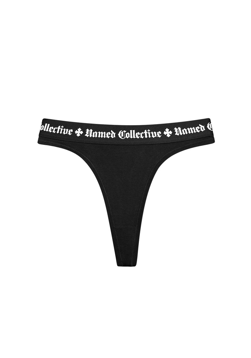 NAMED CLASSICS LOGO THONG BLACK