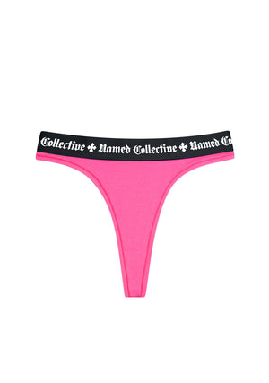 NAMED CLASSICS LOGO THONG HOT PINK