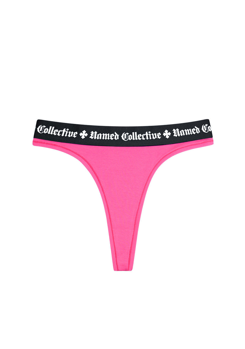 NAMED CLASSICS LOGO THONG HOT PINK