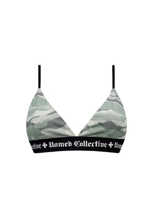 NAMED CLASSICS LOGO TRIANGLE BRALETTE CAMO