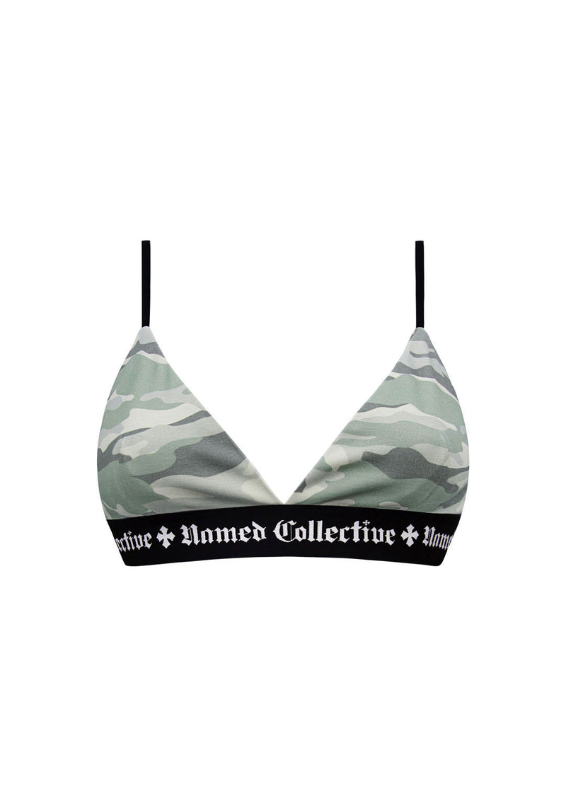 NAMED CLASSICS LOGO TRIANGLE BRALETTE CAMO
