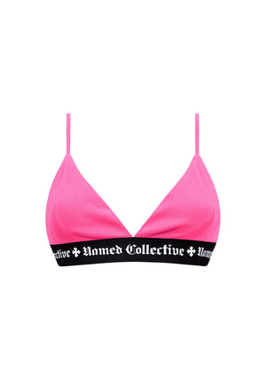NAMED CLASSICS LOGO TRIANGLE BRALETTE HOT PINK