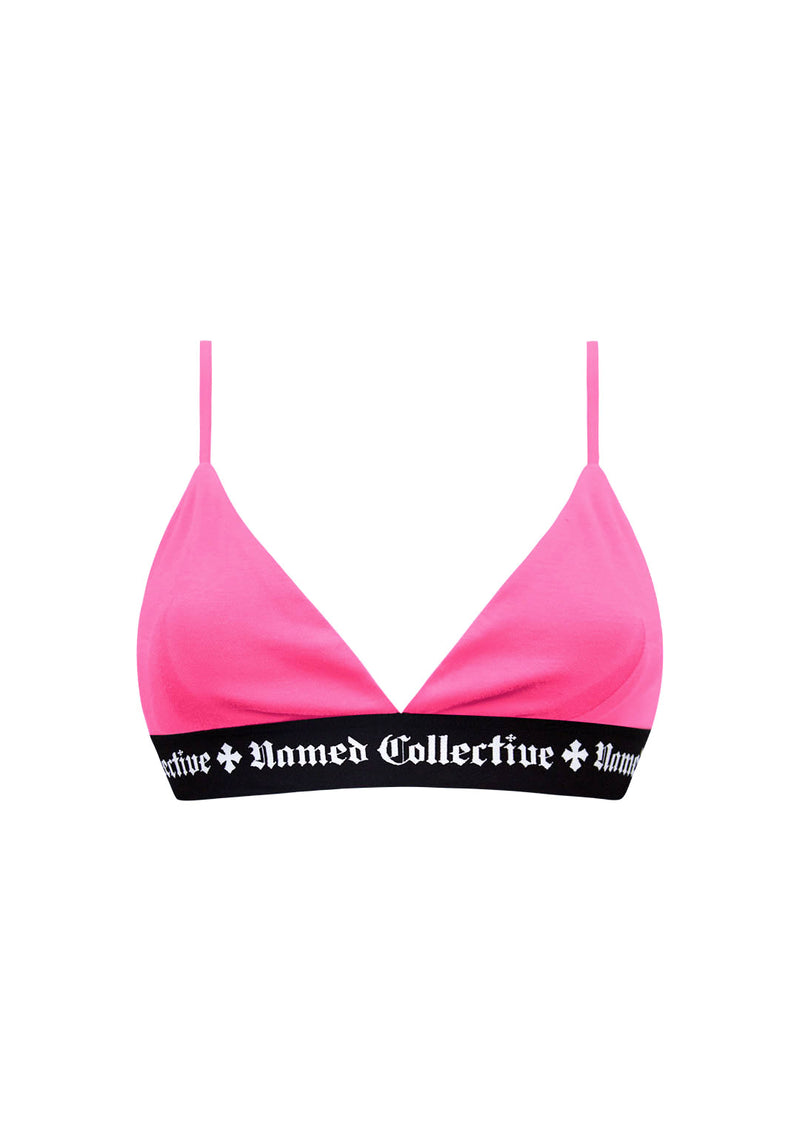 NAMED CLASSICS LOGO TRIANGLE BRALETTE HOT PINK