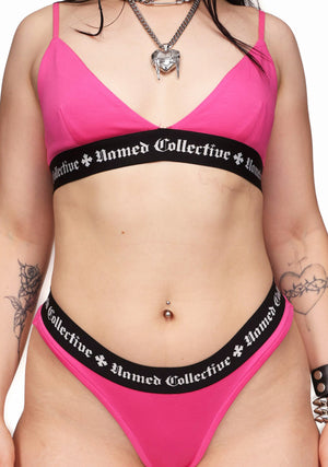 NAMED CLASSICS LOGO TRIANGLE BRALETTE HOT PINK