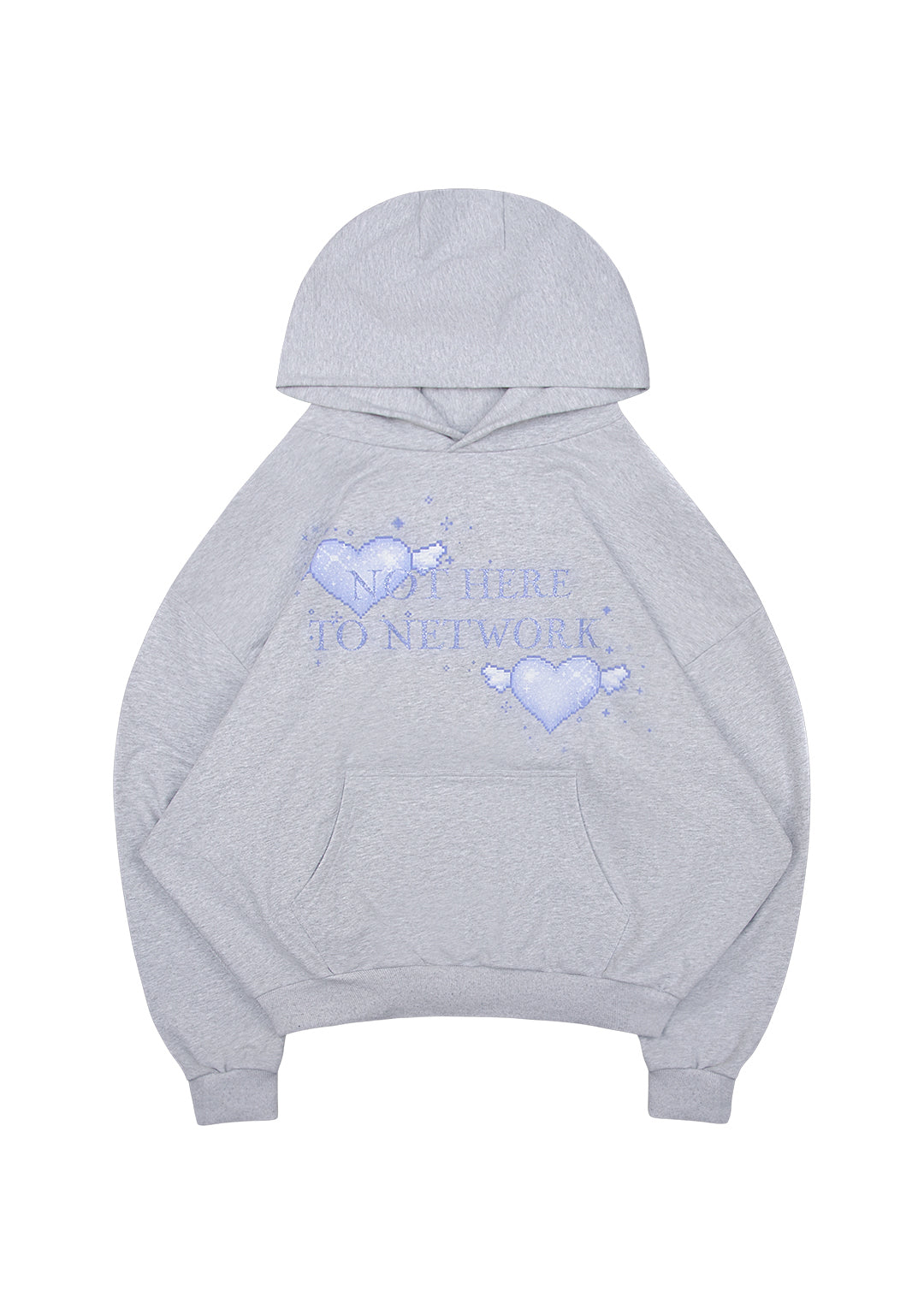 NETWORK GLITTER PULLOVER HOODIE GREY MARL