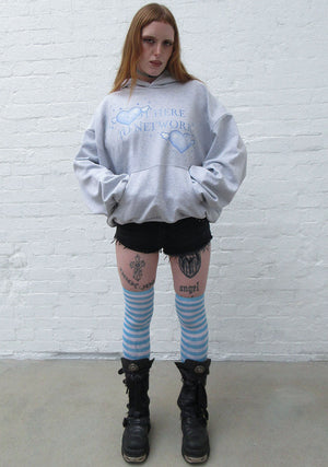 NETWORK GLITTER PULLOVER HOODIE GREY MARL