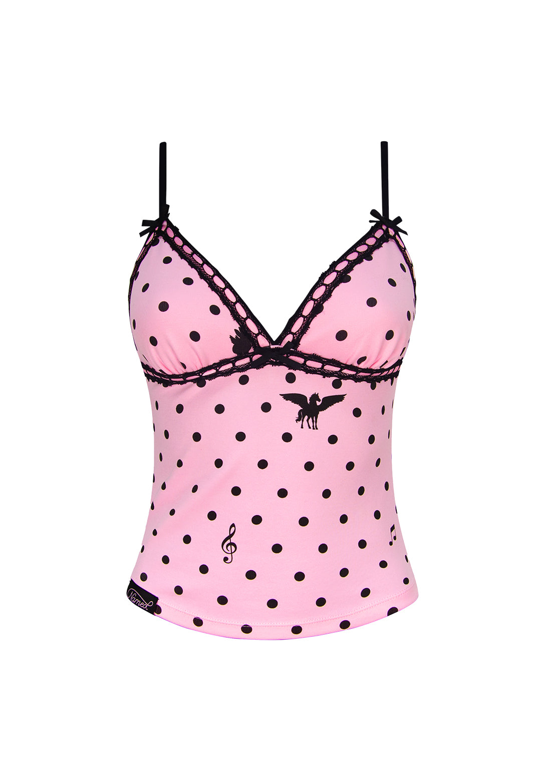 NOVA POLKA DOT CAMI TOP BABY PINK