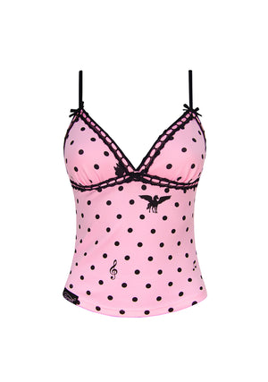 NOVA POLKA DOT CAMI TOP BABY PINK