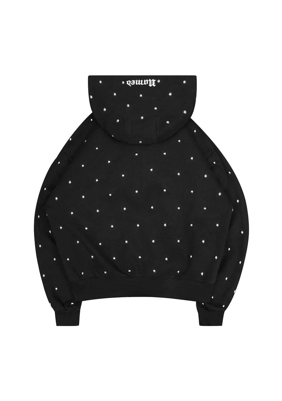 NOVA STUDDED POLKA DOT ZIP HOODIE BLACK