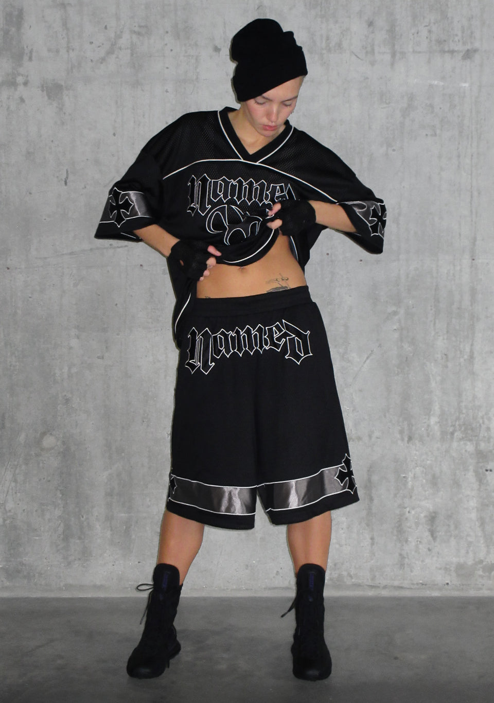 Nth ACTIVE AIRTEX MESH OVERSIZED SHORTS BLACK