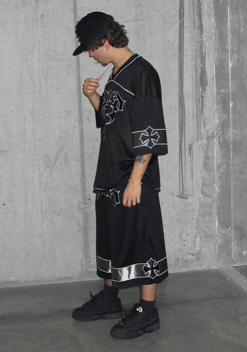 Nth ACTIVE AIRTEX MESH OVERSIZED SHORTS BLACK