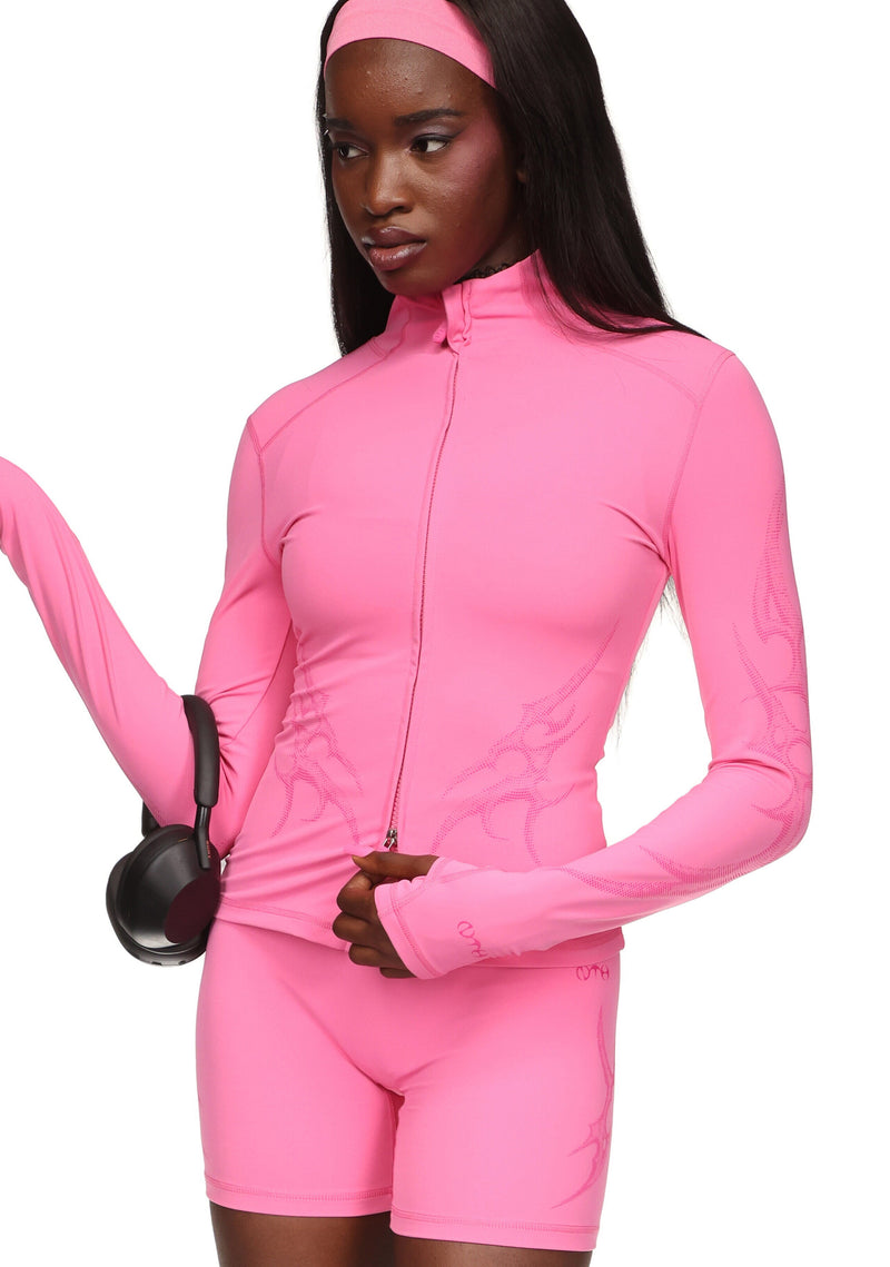 Nth ACTIVE CYBER ZIP THROUGH JACKET HOT PINK