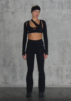 Nth ACTIVE FLARED LEGGINGS BLACK