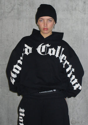 Nth ACTIVE OLD ENGLISH OVERSIZED PULLOVER HOODIE BLACK