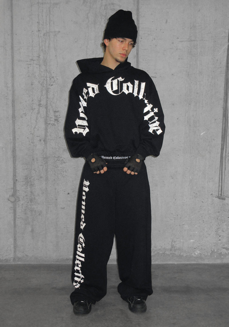 Nth ACTIVE OLD ENGLISH OVERSIZED PULLOVER HOODIE BLACK