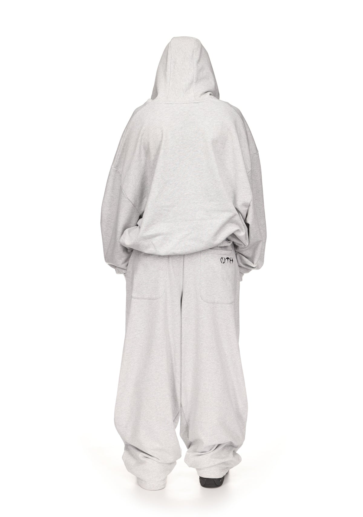 Nth ACTIVE OLD ENGLISH OVERSIZED PULLOVER HOODIE GREY MARL