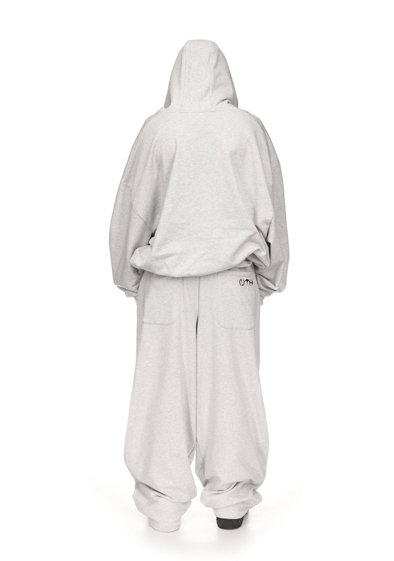 Nth ACTIVE OLD ENGLISH OVERSIZED PULLOVER HOODIE GREY MARL