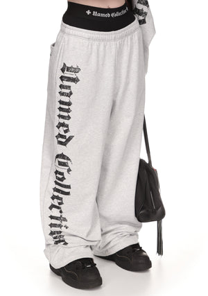 Nth ACTIVE OLD ENGLISH OVERSIZED SWEATPANTS GREY MARL