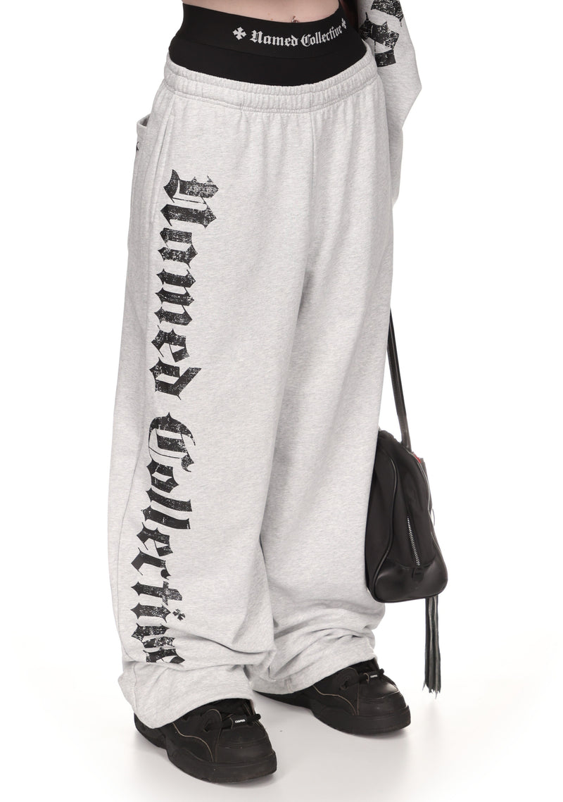 Nth ACTIVE OLD ENGLISH OVERSIZED SWEATPANTS GREY MARL