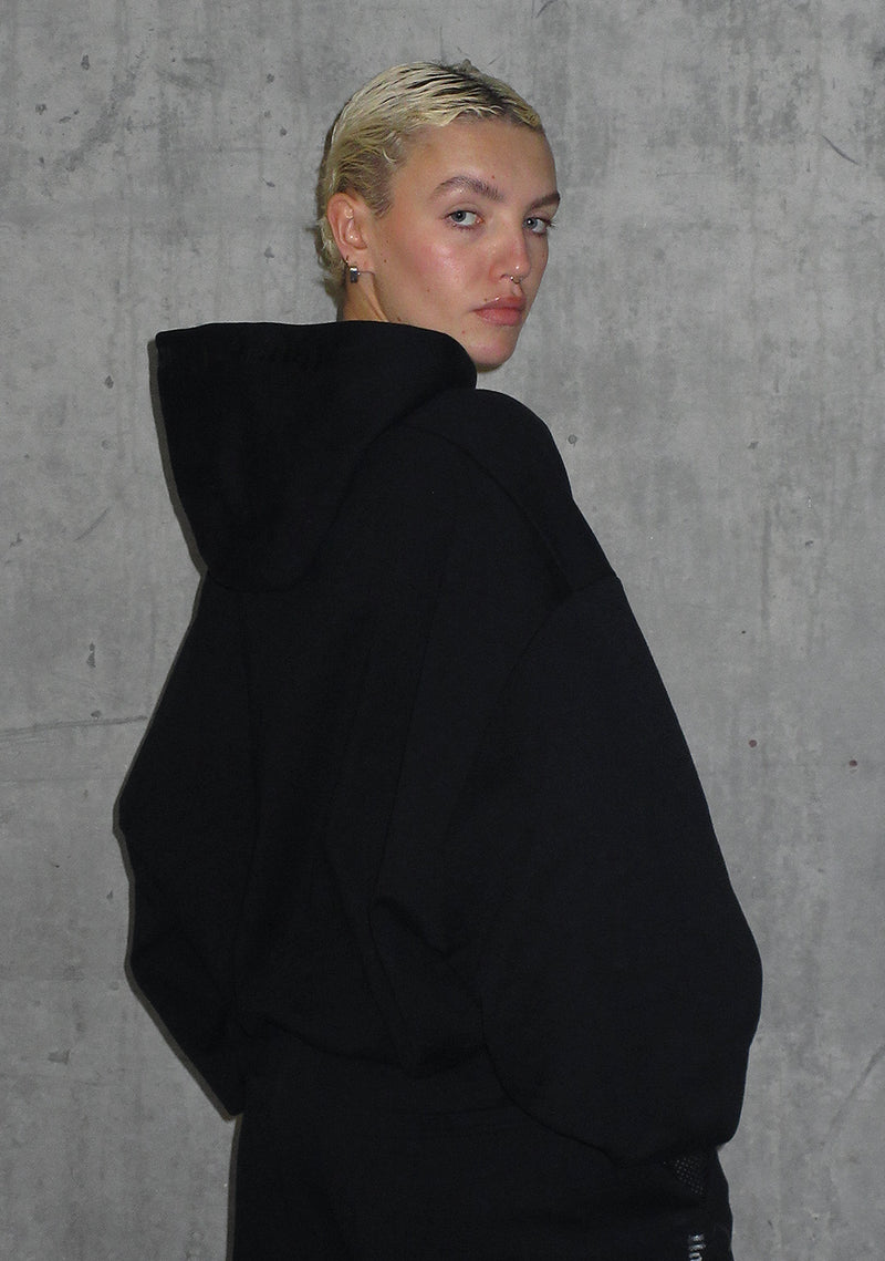 Nth ACTIVE OVERSIZED PULLOVER HOODIE BLACK