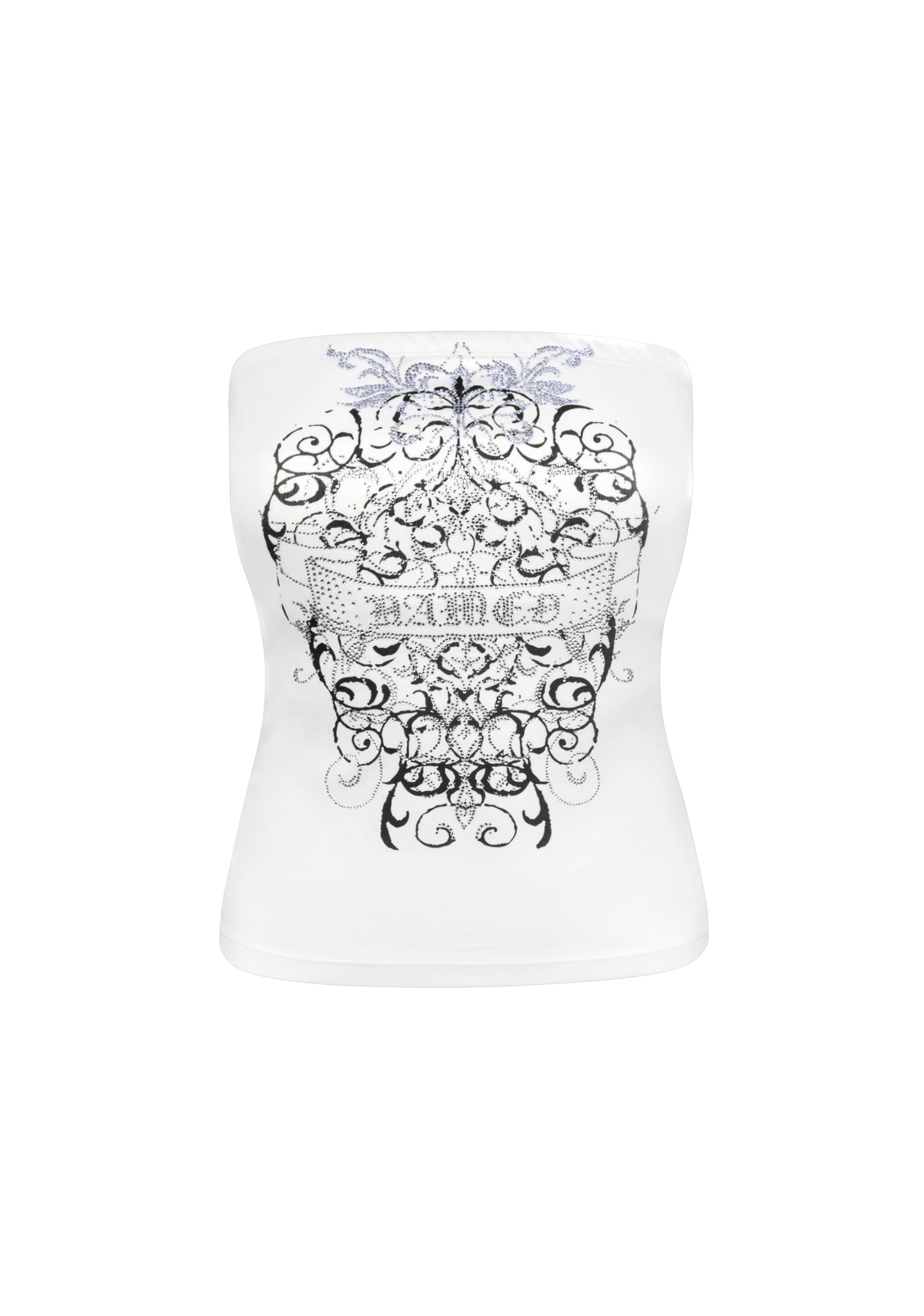 OBSESSION RHINESTONE TUBE TOP WHITE