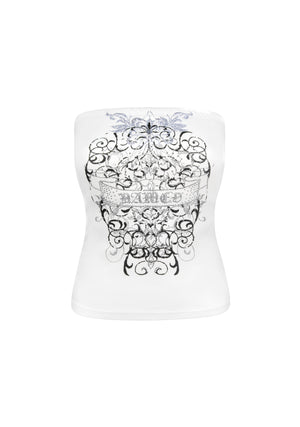 OBSESSION RHINESTONE TUBE TOP WHITE