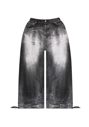 OFF GRID DENIM EFFECT OVERSIZED SWEATPANTS WASHED BLACK