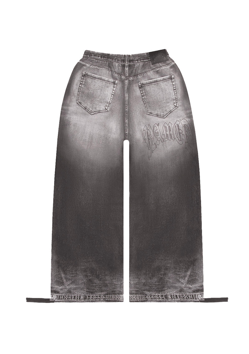 OFF GRID DENIM EFFECT OVERSIZED SWEATPANTS WASHED BLACK