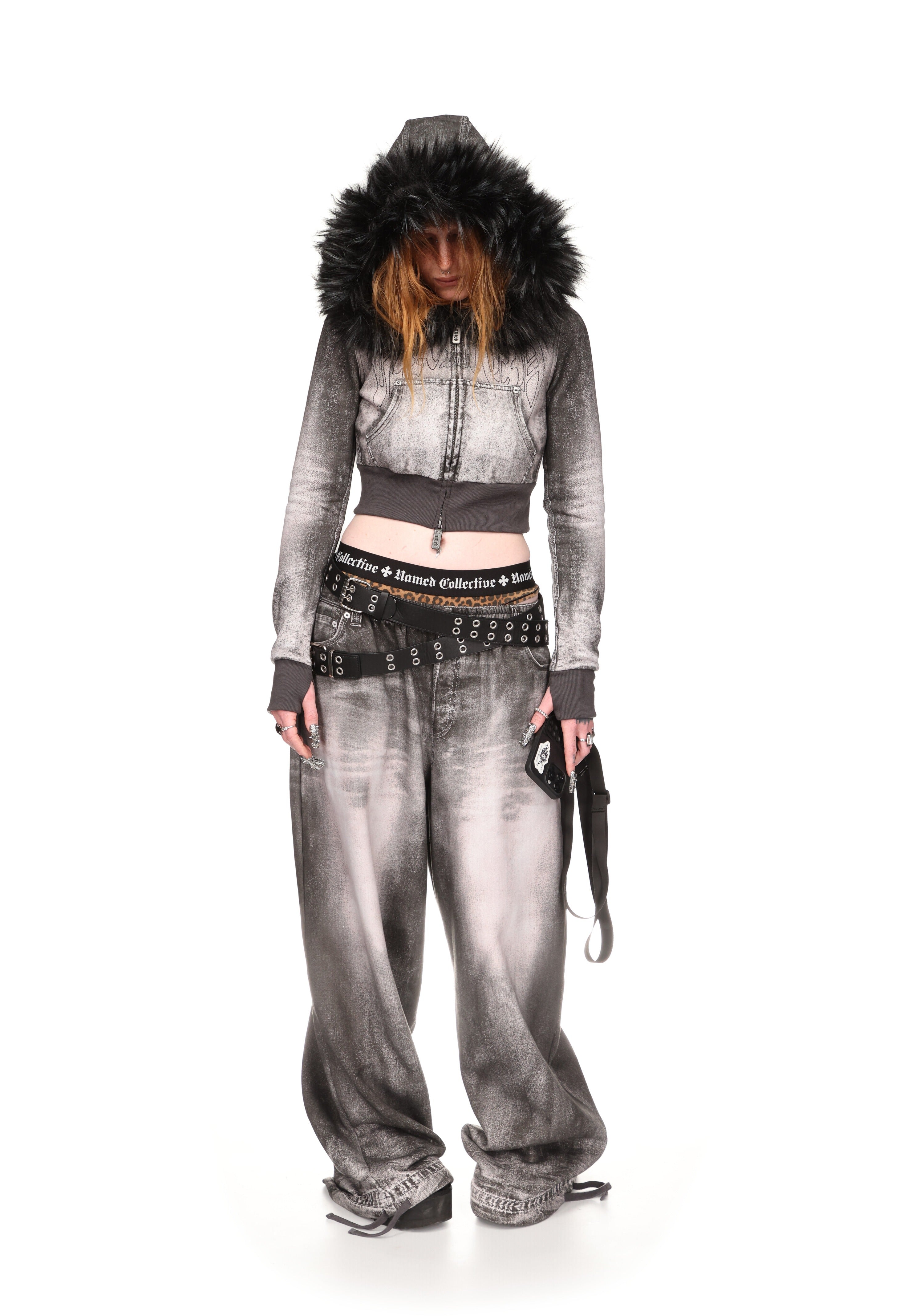 Off Grid Denim Effect Oversized Sweatpants Washed Black – NAMED