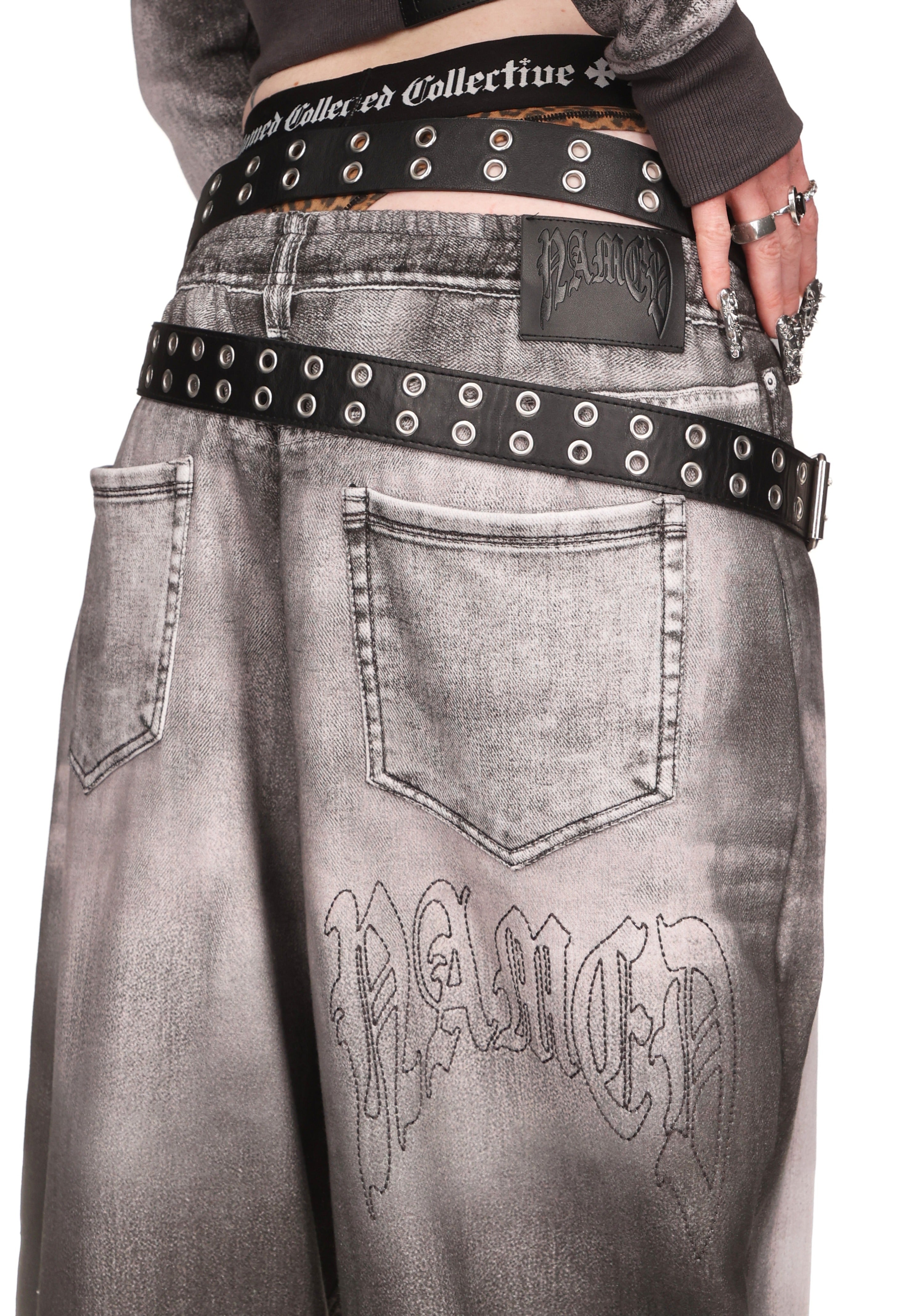 Off Grid Denim Effect Oversized Sweatpants Washed Black – NAMED