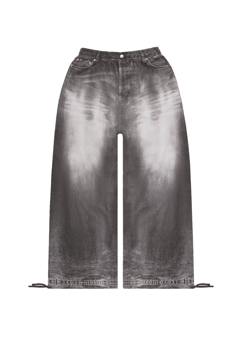 OFF GRID DENIM EFFECT OVERSIZED SWEATPANTS WASHED BLACK