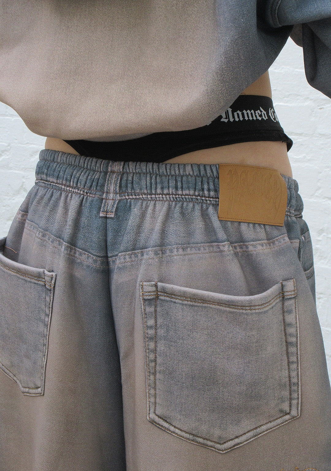 OFF GRID DENIM EFFECT OVERSIZED SWEATPANTS WASHED BLUE