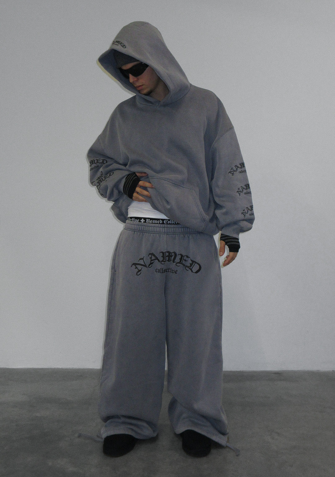 OLD ENGLISH OVERSIZED SWEATPANTS WASHED VINTAGE GREY