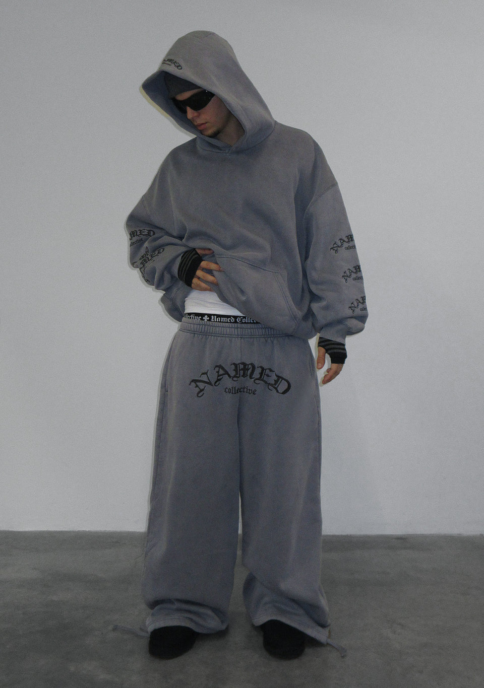 OLD ENGLISH OVERSIZED SWEATPANTS WASHED VINTAGE GREY