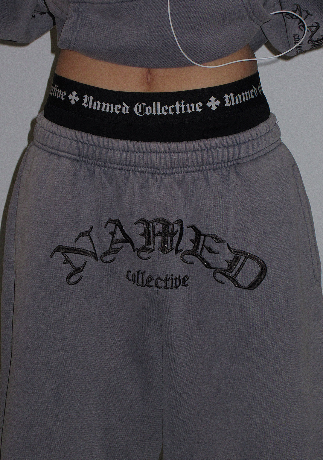 OLD ENGLISH OVERSIZED SWEATPANTS WASHED VINTAGE GREY