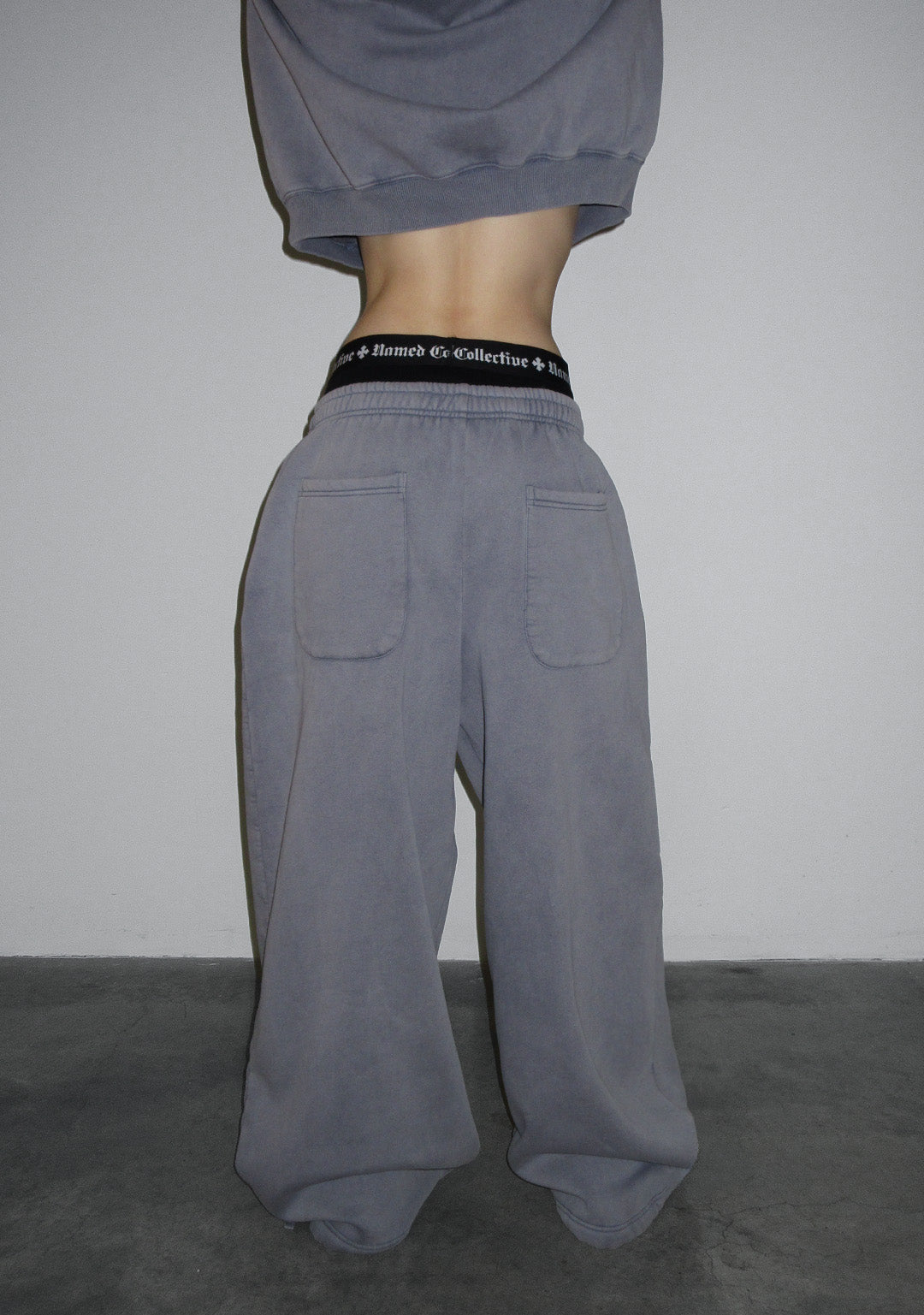 OLD ENGLISH OVERSIZED SWEATPANTS WASHED VINTAGE GREY